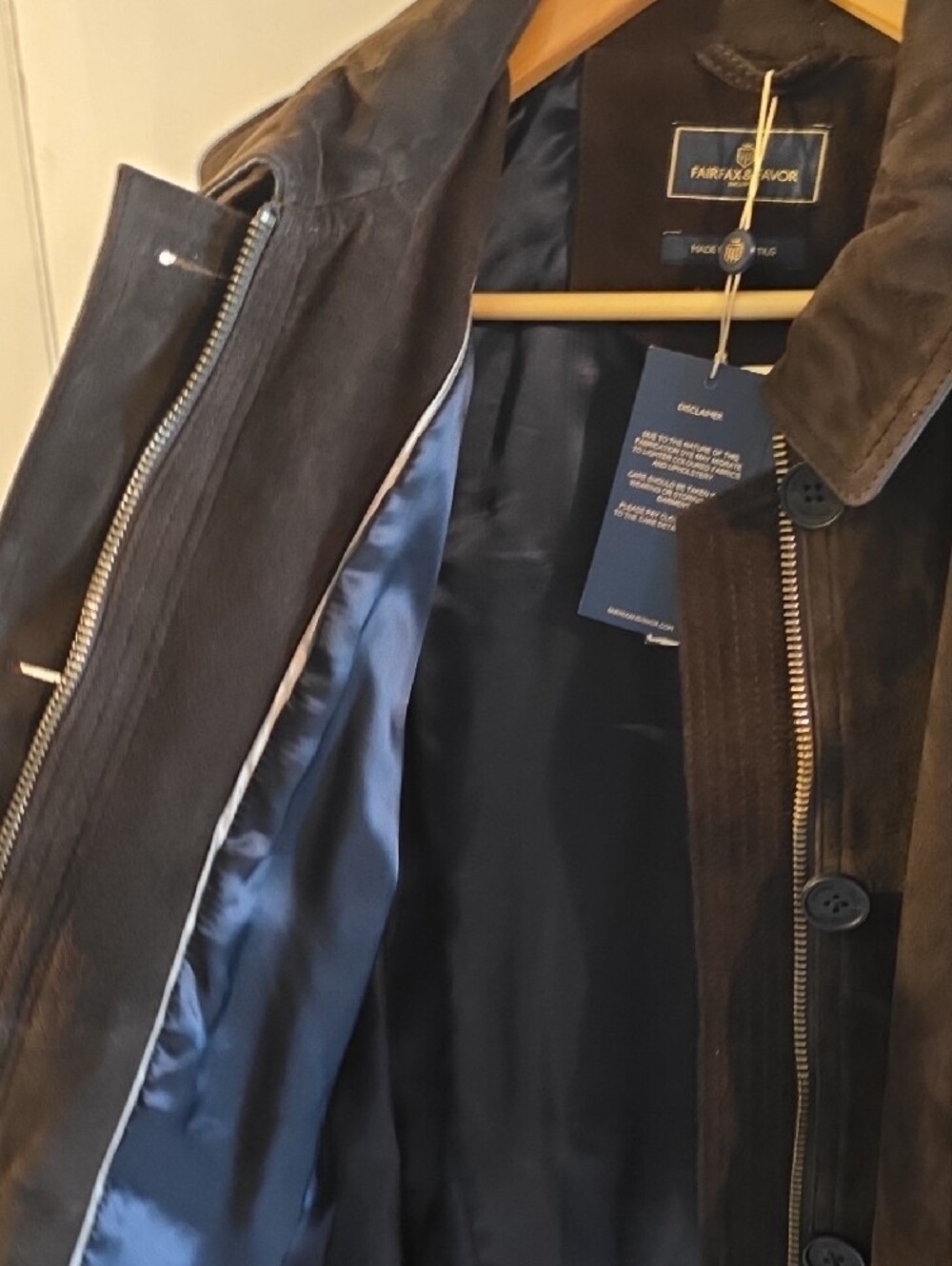 Fairfax And Favor -Dark Brown Suede Trench Jacket - Classic Women's Coat - Picture 7 of 13